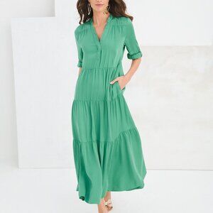 Flattering Tiered Sandwich Maxi Dress  sz 3